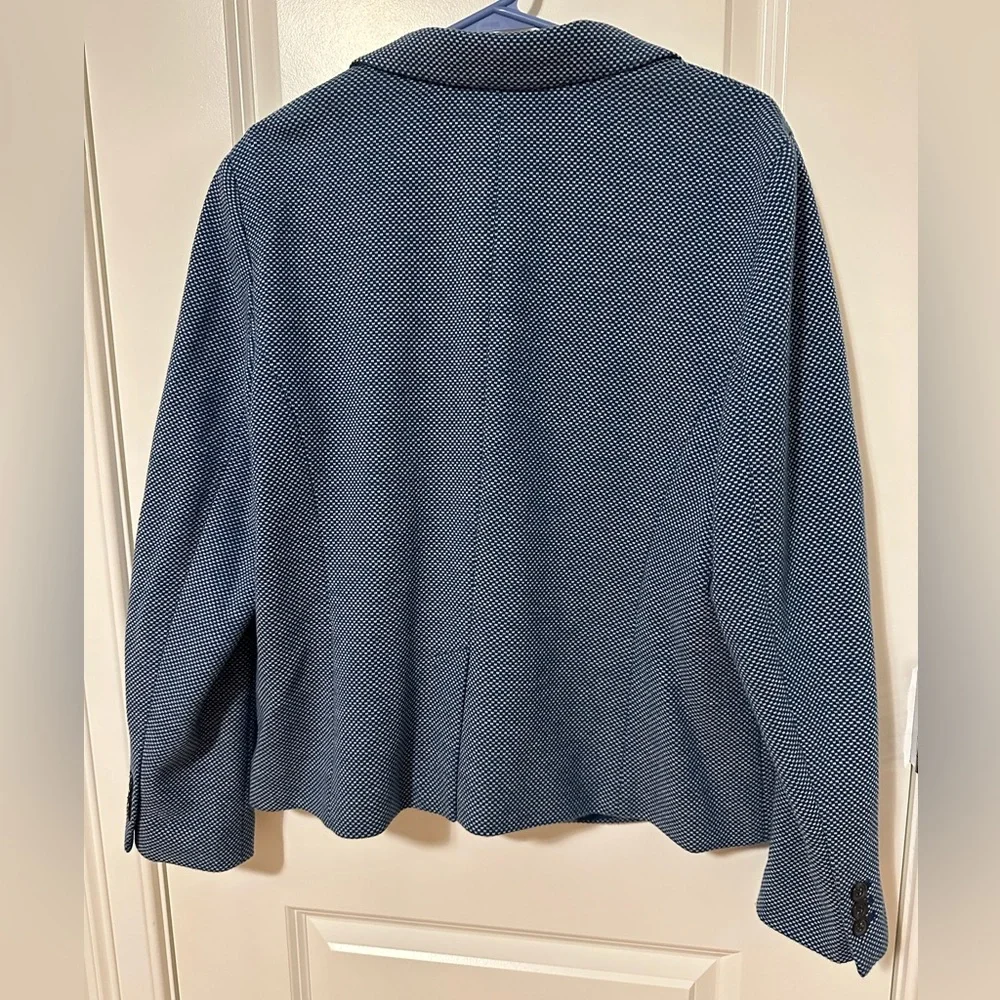 Talbots Blue Cotton-Blend Blazer with Flap Pockets - Picture 2 of 4